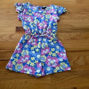 Floral Blue and Pink Romper